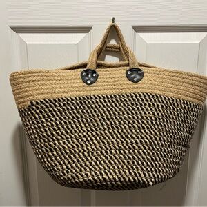 Tan and Dark Brown Tote